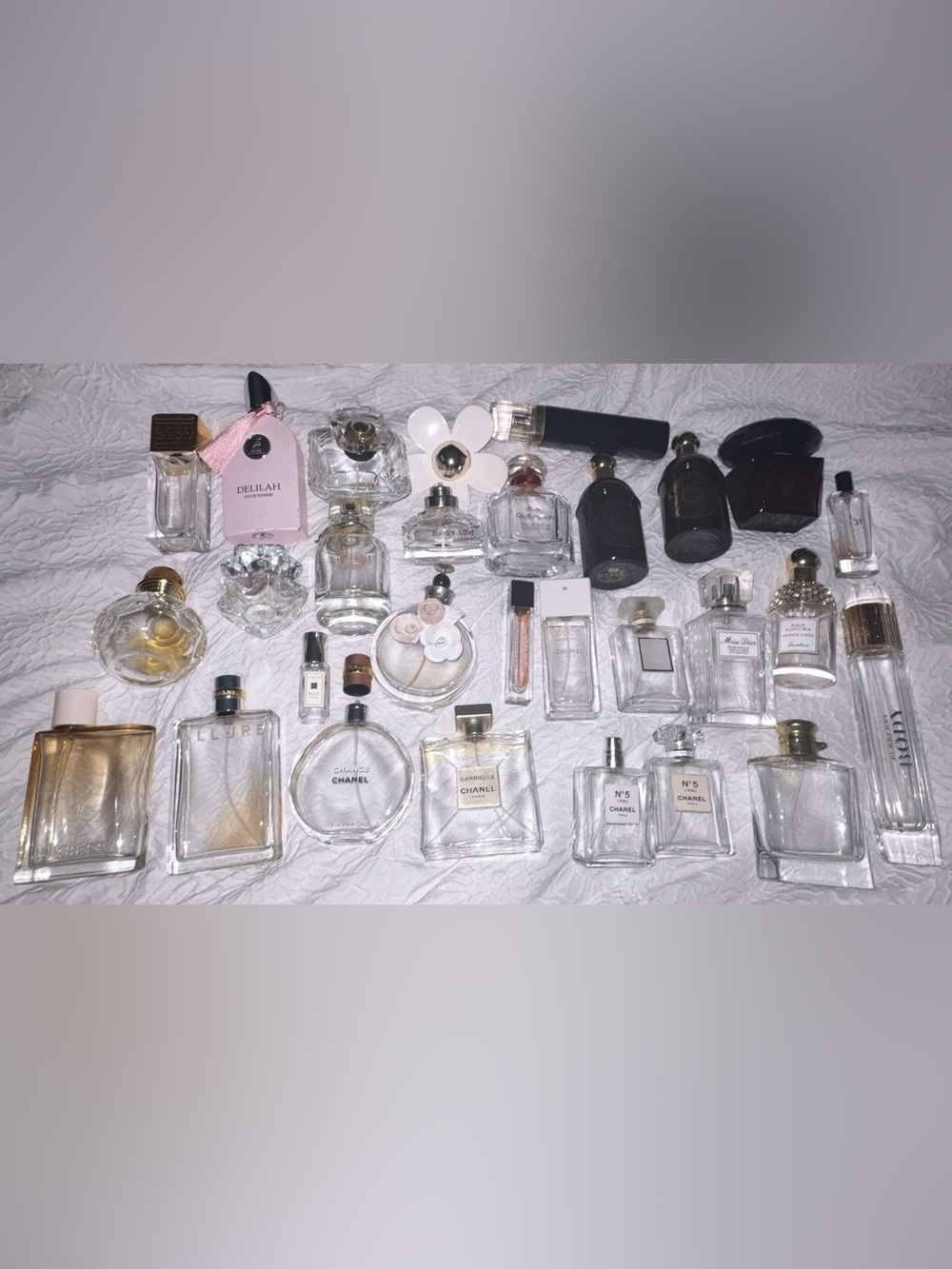 EMPTY PERFUME BOTTLES and EMPTY BOXES